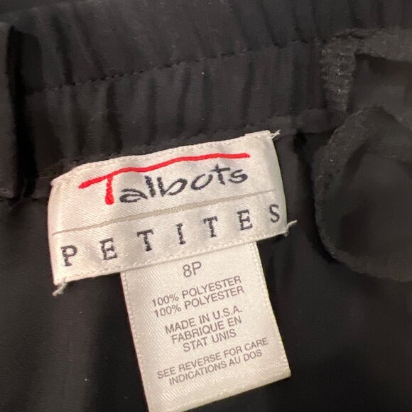 TALBOTS Petites black chiffon cocktail A Line skirt Women 8P - Picture 3 of 3